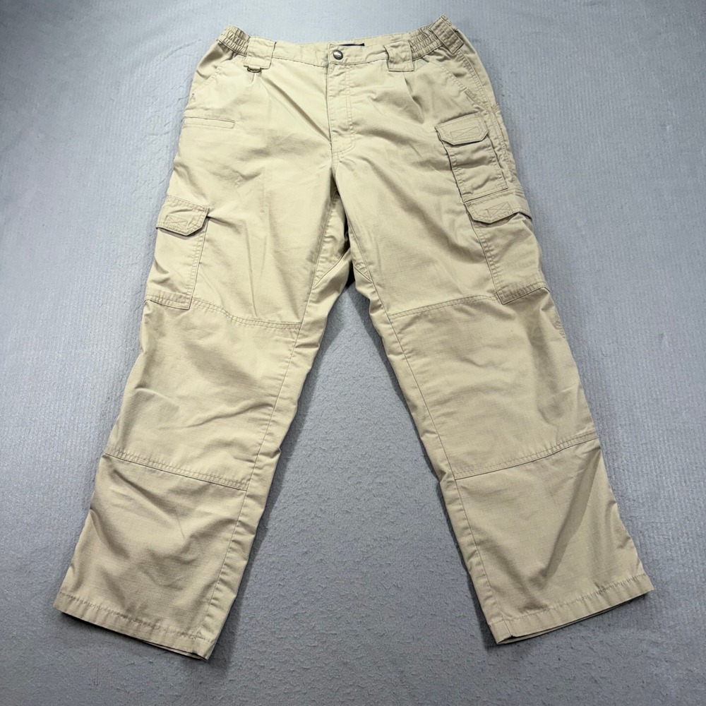 5.11 Tactical Cargo Pants Mens 34x28 Tan Ripstop Multi-Pocket 74273